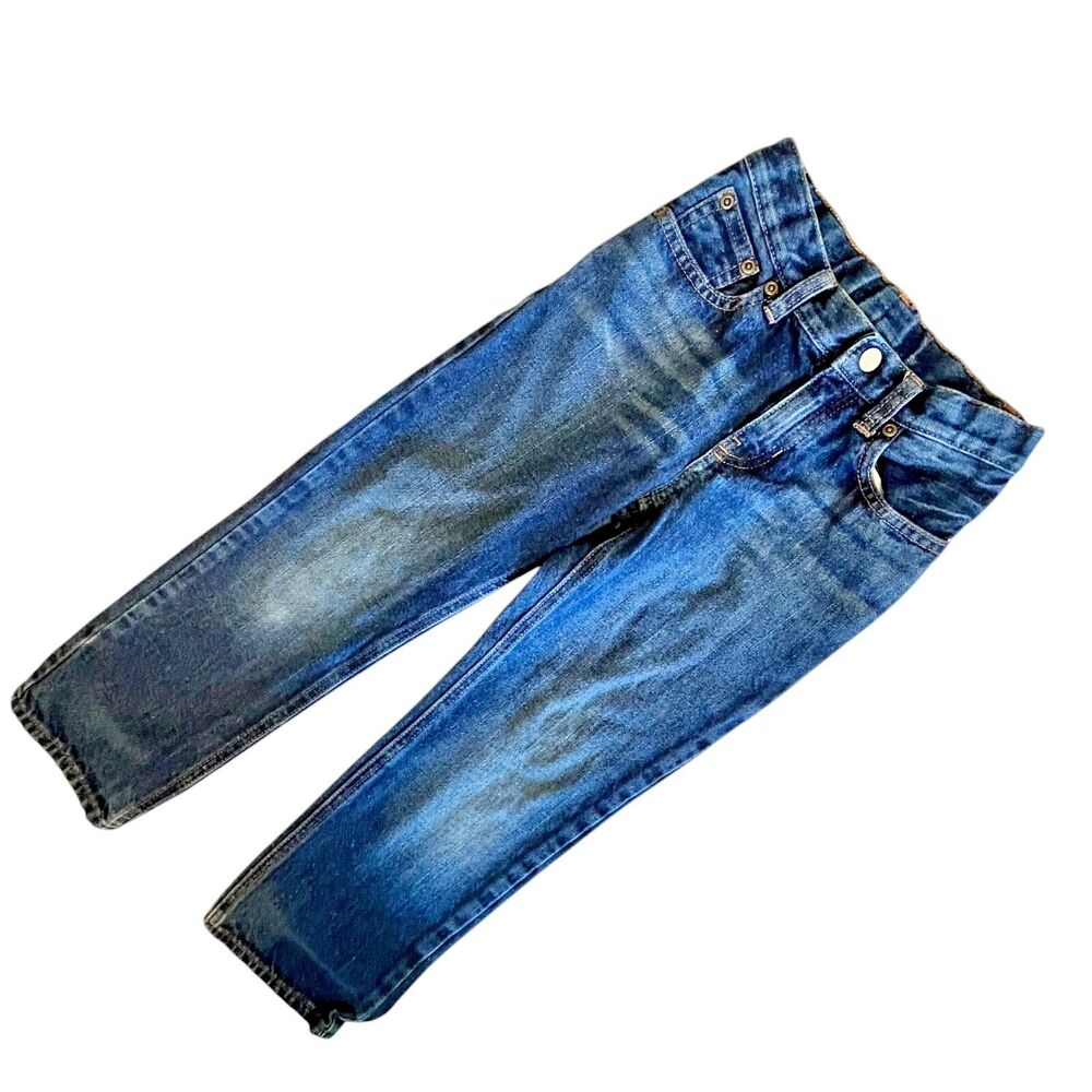 Chaps Denim Jeans Boys 6 Expandable Waist Straight 100% Cotton (W22 L20)